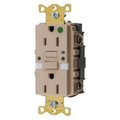 Bryant GFCI Receptacle, Self Test, IG, Tamper and Weather Resistant, 15A 125V, 5-15R, With Night Light GFST82ALNL